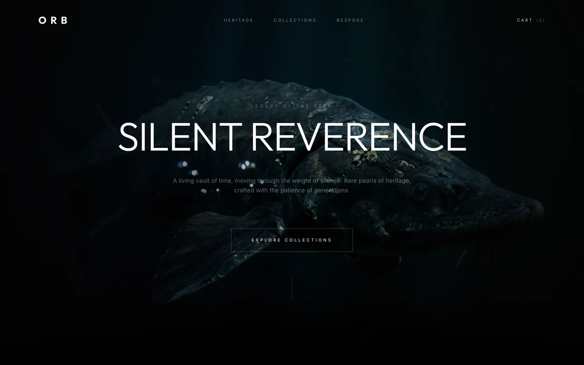 Silent Reverence set in wide light capitals over a near-black underwater scene.