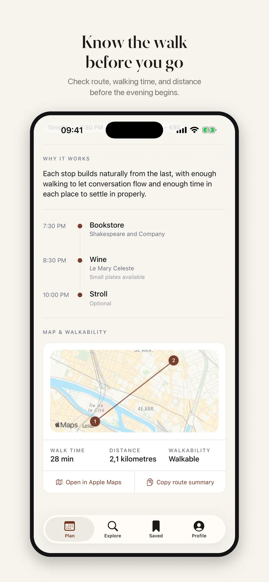 Circa App Store screenshot: Know the walk before you go.